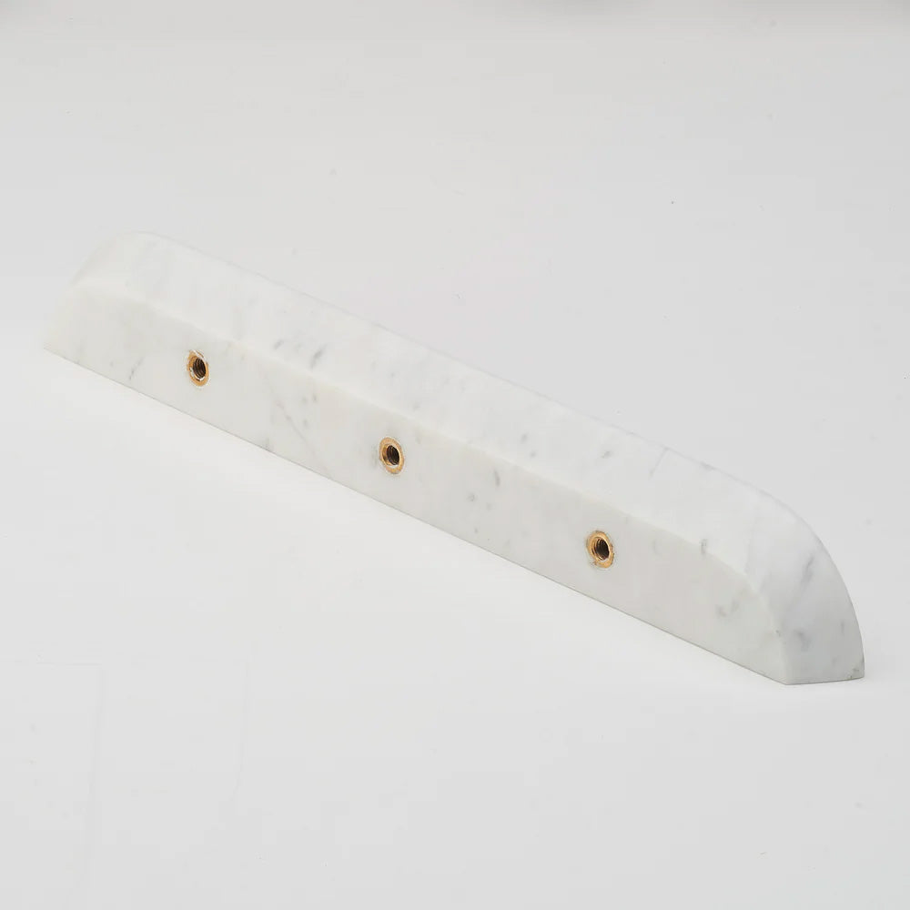 White Carrara Marble Dot Handle [Pair]