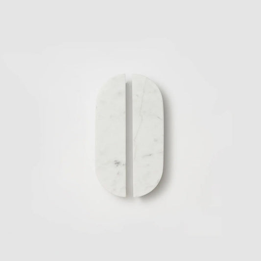White Carrara Marble Dot Handle [Pair]