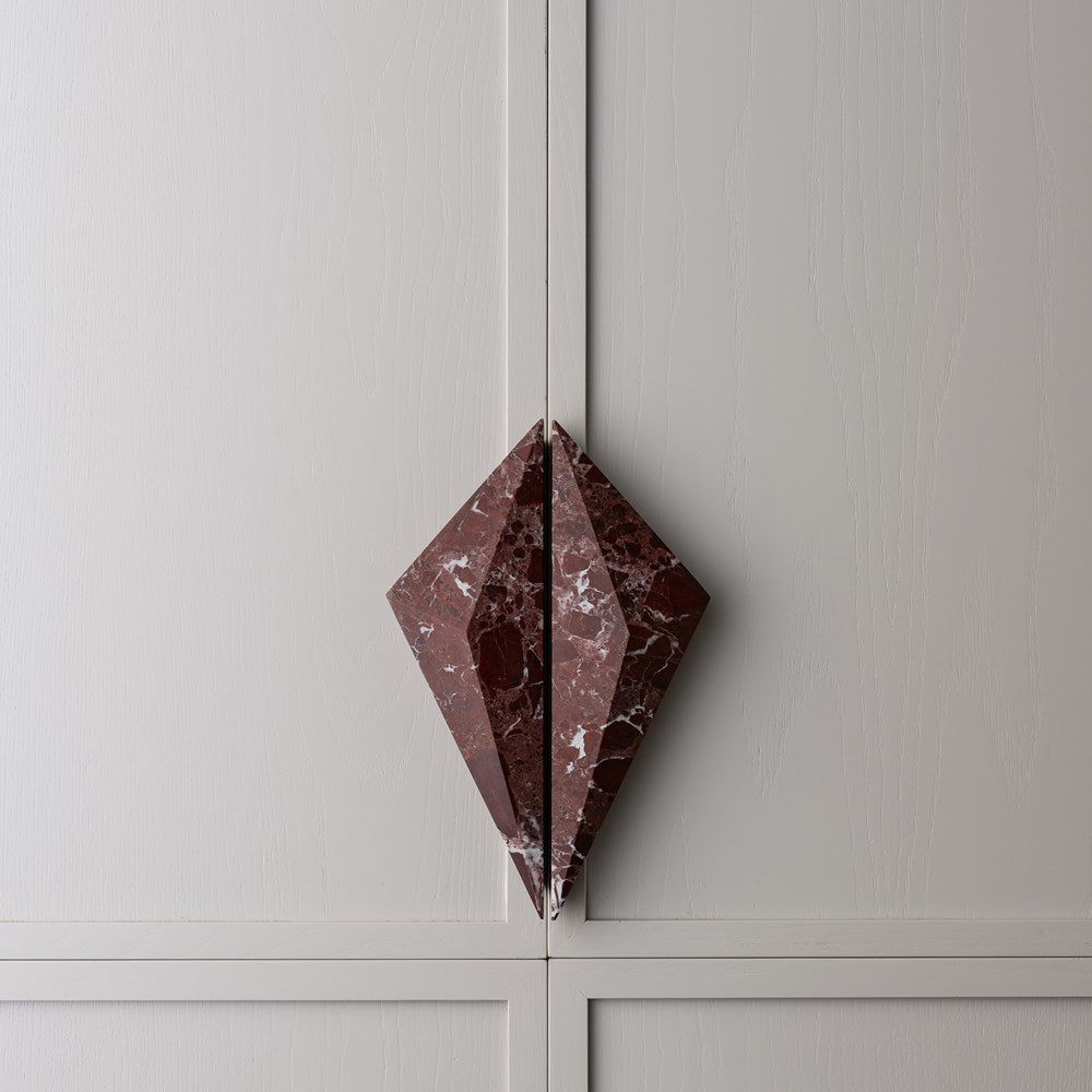 Rosso Prism Marble Cabinet Handle [PAIR]