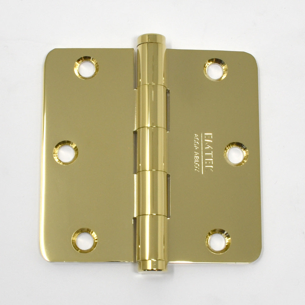 Solid Brass Residential 1/4" Radius Corner Hinge (Pair)
