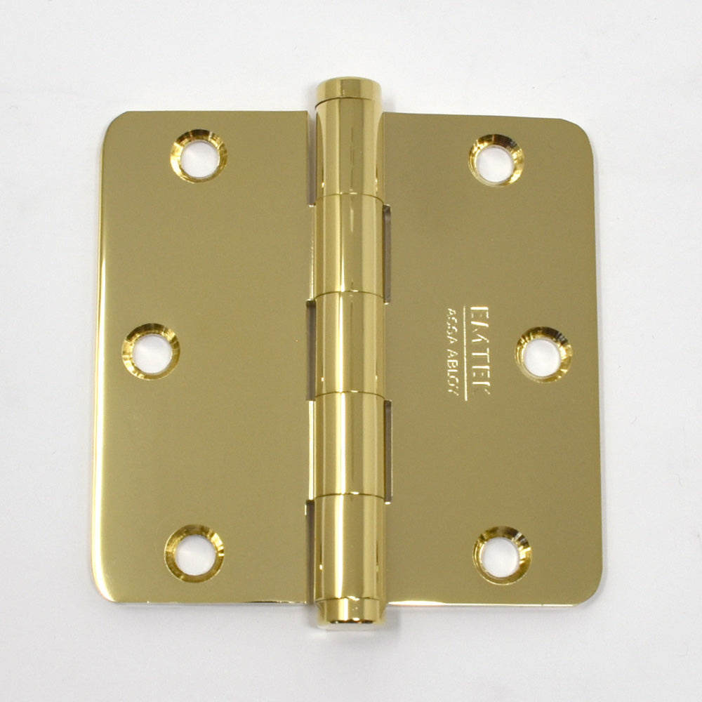 Solid Brass Residential 1/4" Radius Corner Hinge (Pair)